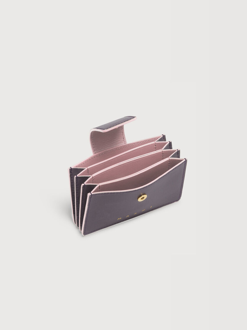 Purple leather cardholder with foil logo, Image 2