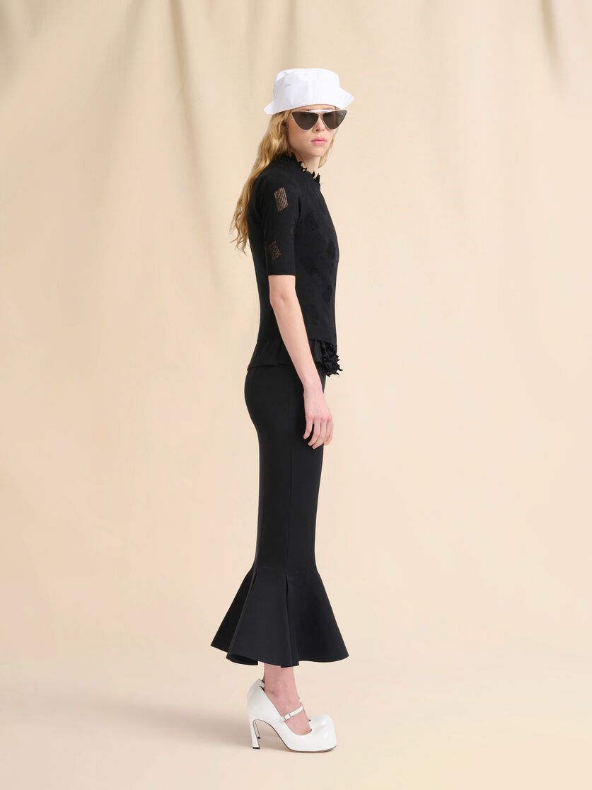 Black jersey skirt with mermaid hem - Skirts - Image 5