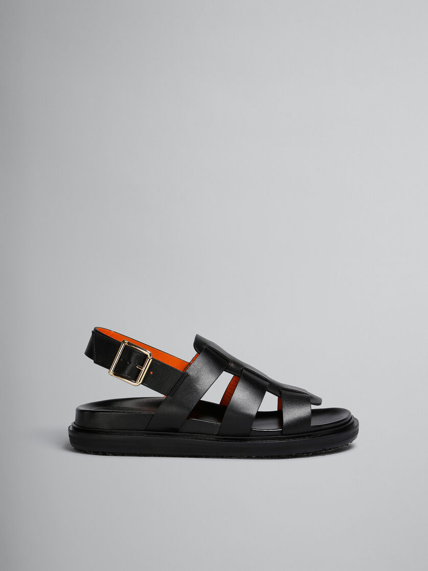 Black leather gladiator sandal - Sandals - Image 1