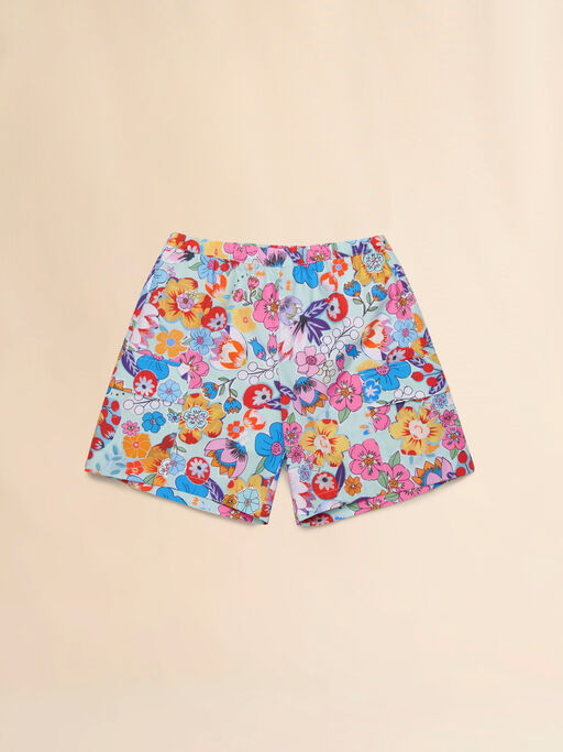 Poplin shorts with Holiday pattern - Pants