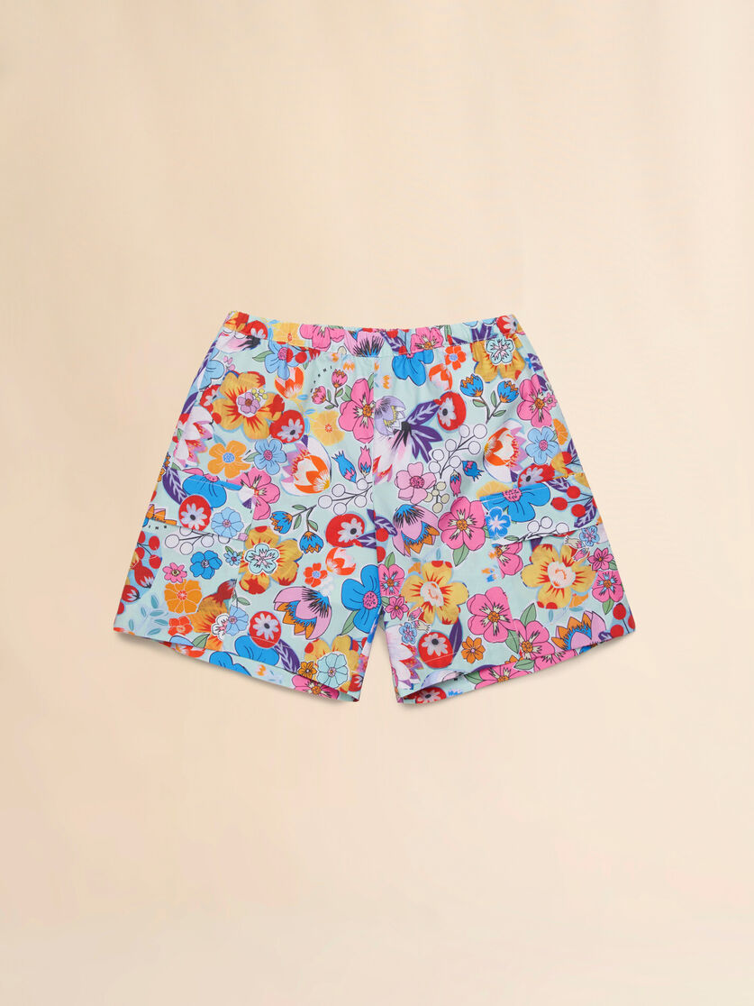 Poplin shorts with Holiday pattern - Pants - Image 1