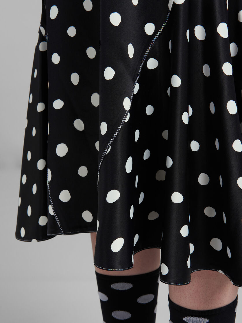 Black satin dress with polka dots - Dresses - Image 5