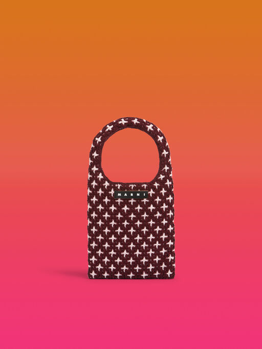 レッド MARNI MARKET リバーシブルニット ミニバッグ - ショッピングバッグ