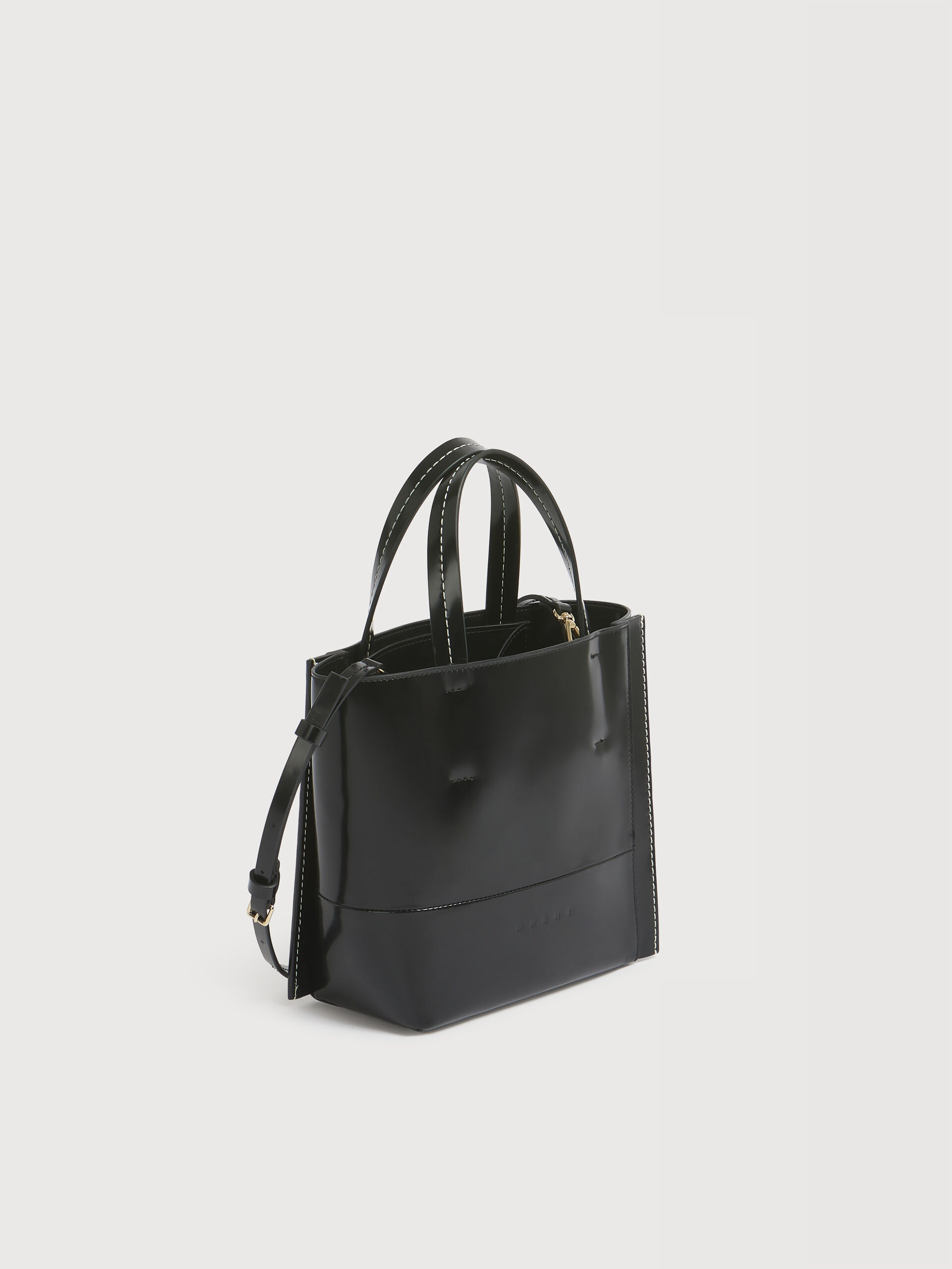 ブラックレザー スモール Museo Edgeバッグ | Marni