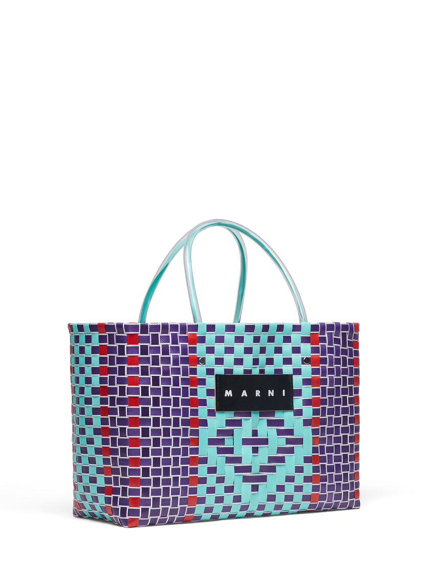 MARNI MARKET BASKET bag in multicolor blue woven material - Shopping Bags - Image 2