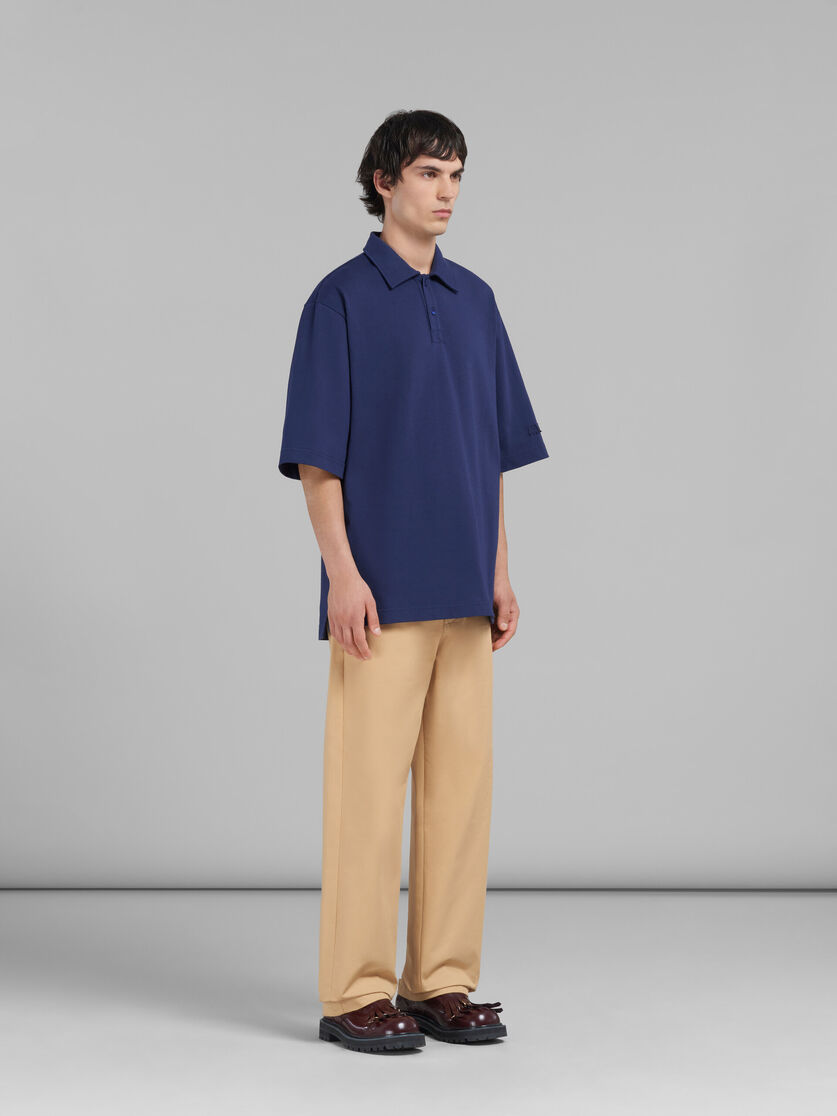 Blue organic cotton oversized polo shirt with Marni patches - Polos - Image 6