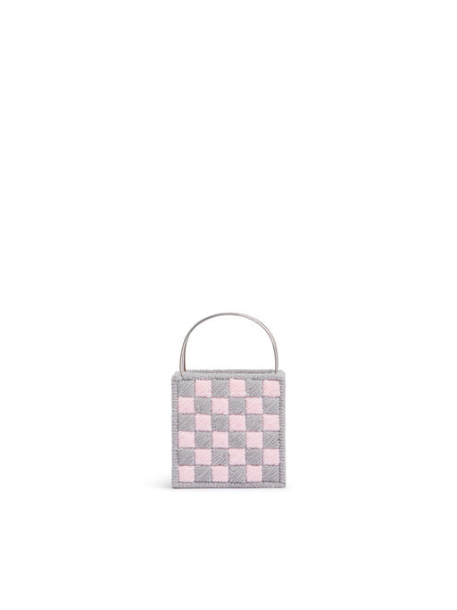 グレー ピンク MARNI MARKET チェッカーボード Otherバッグ - ショッピングバッグ