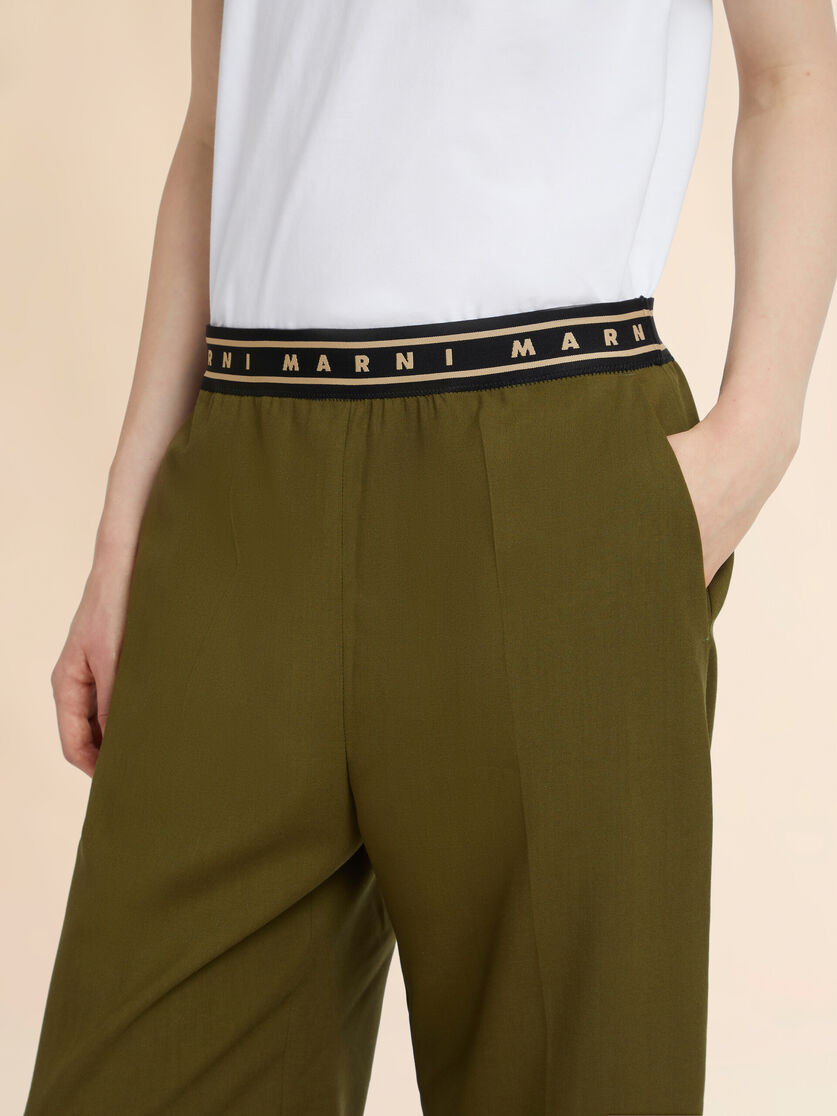 グリーン トロピカルウール製ストレートレッグパンツ, Image 4