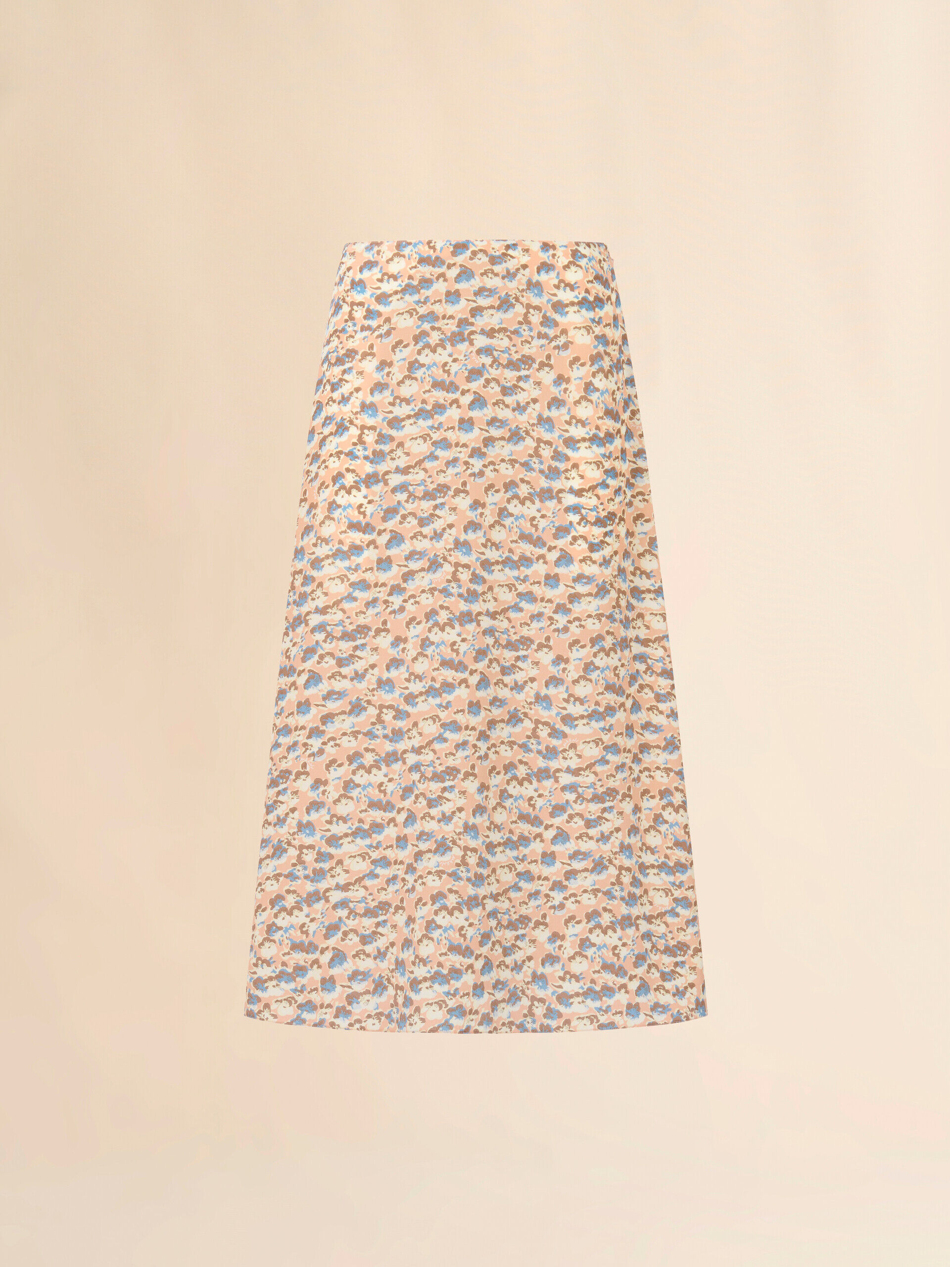 Pink crêpe de chine fluid skirt with Anemones print | Marni