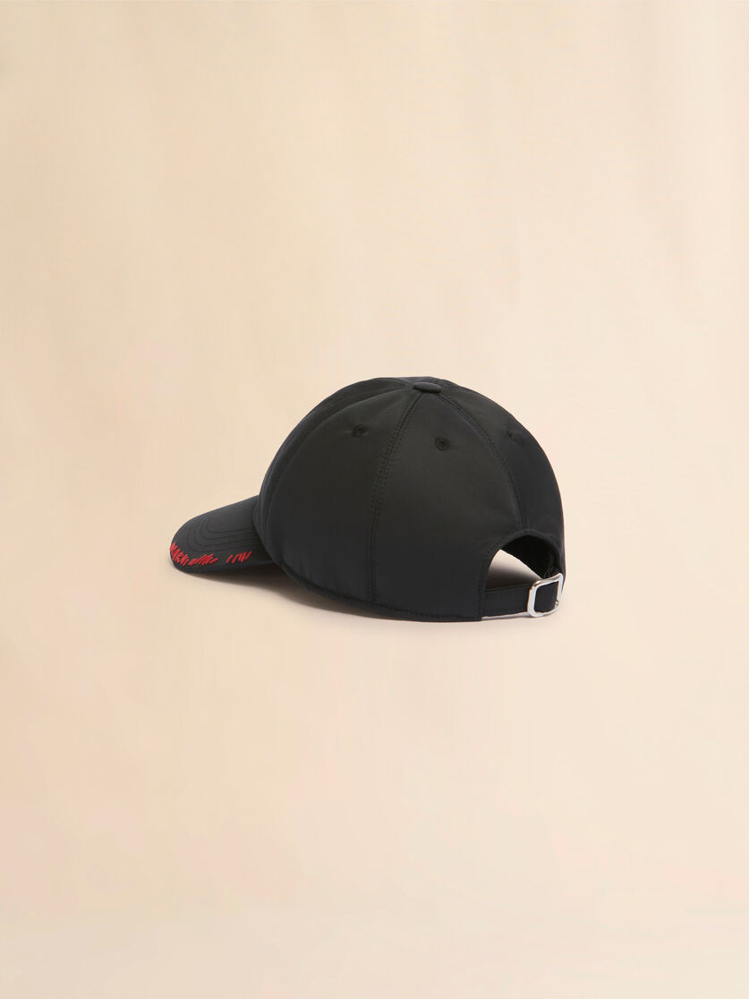 Black tafetta baseball cap with Marni Mending - Hats - Image 3