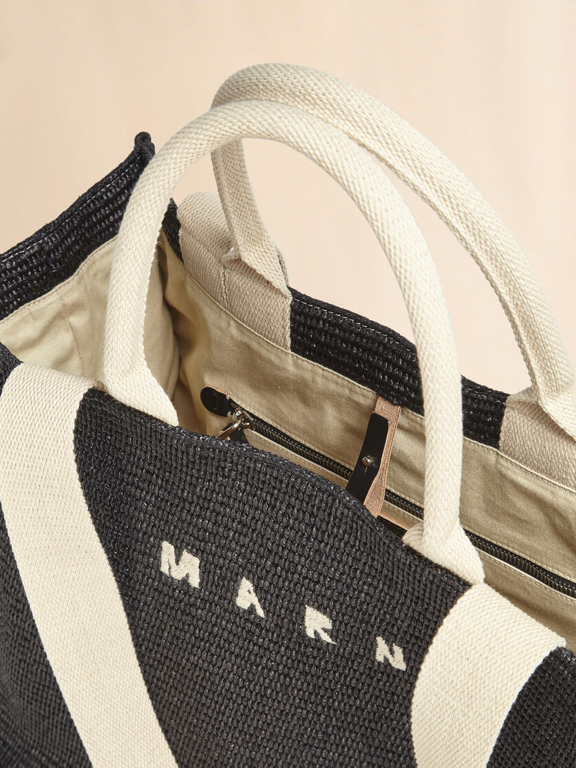 Shopping tote in raffia-effect fabric - Shopping Bags - Image 3
