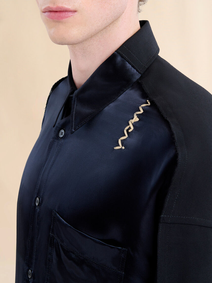 Black wool and viscose shirt with Marni Symbol - Shirts - Image 4