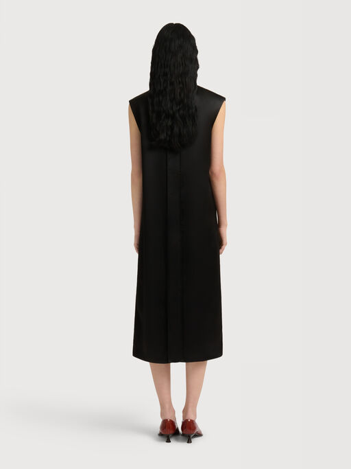 Black satin dress with Crimson Flow patches - Dresses