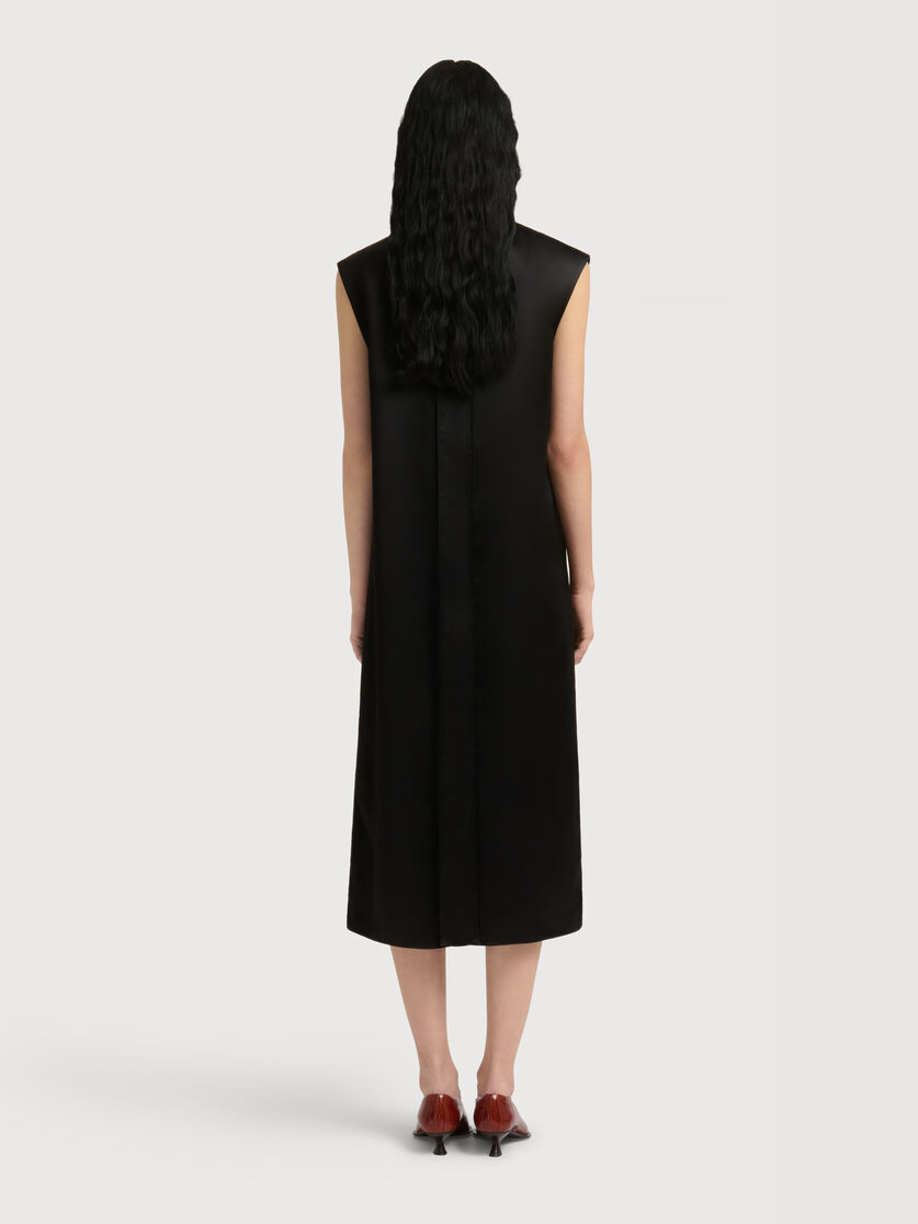 Black satin dress with Crimson Flow patches, Image 4