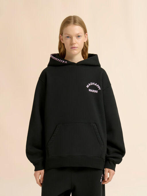 Marni + Madhappy black cotton hoodie with animal print - Sweaters