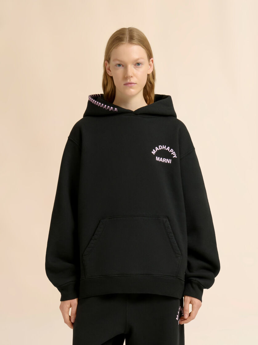 Marni + Madhappy black cotton hoodie with animal print - Sweaters - Image 2