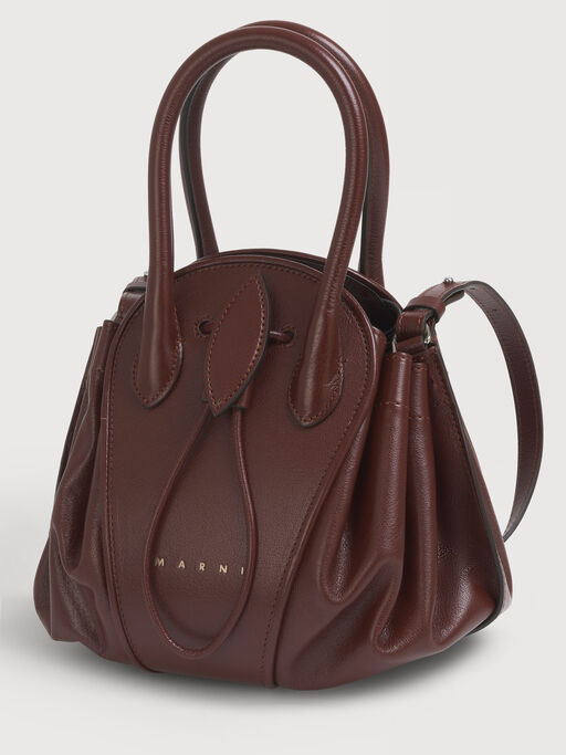 Brown leather Tulipea small handbag - Shoulder Bags