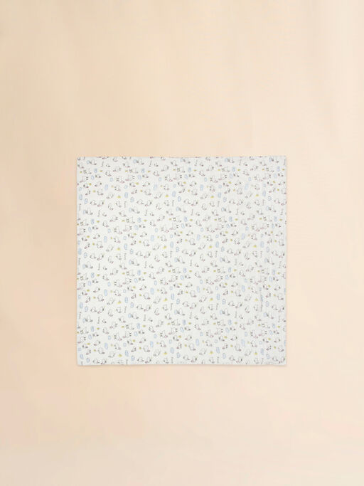 White cotton muslin set with hand-drawn prints - Other accessories