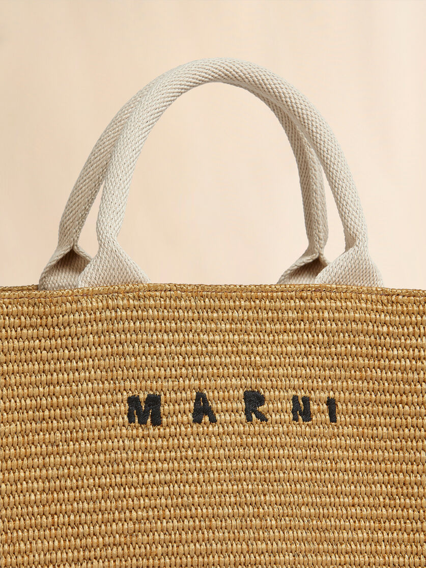 Pink raffia-effect Small Tote Bag - Shopping Bags - Image 5