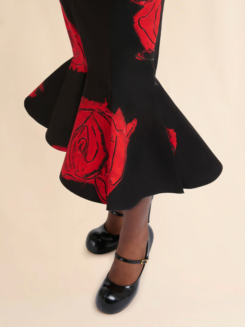 Robe en popeline noire avec imprimé Juno - Robes - Image 5