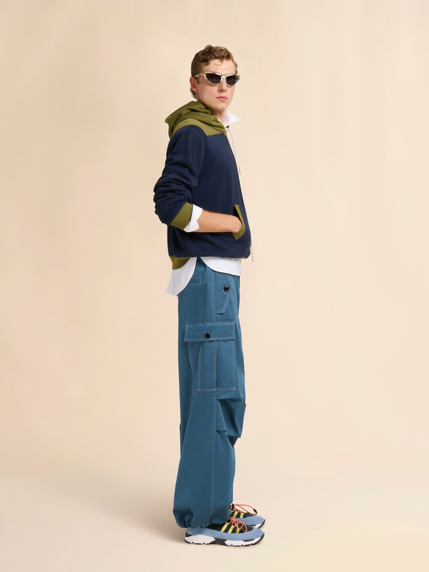 Turquoise water-repellent gabardine workwear trousers, Image 5