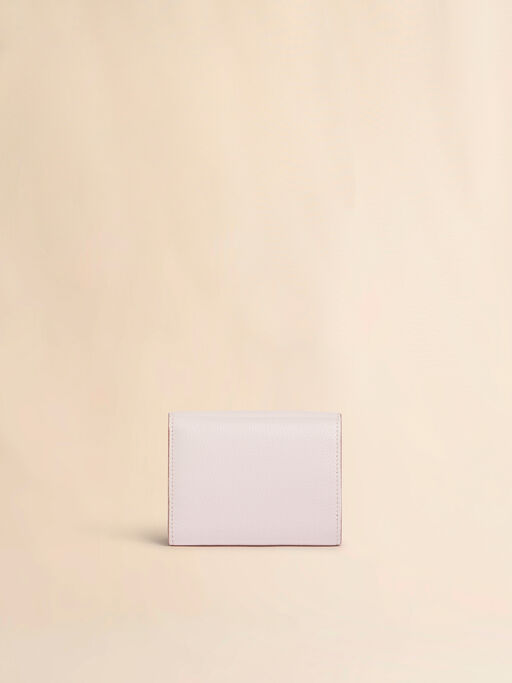 ピンク レザー製三つ折りウォレット、マルニメンディング入り - 財布