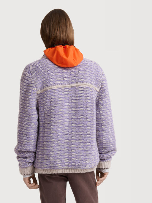Purple cotton-wool knit jacket - Jackets