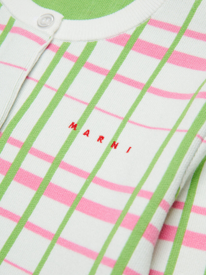 Knit cardigan with Check pattern - Knitwear - Image 4