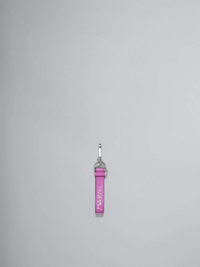 Portachiavi in pelle rosa con impunture Marni - Portachiavi - Image 1