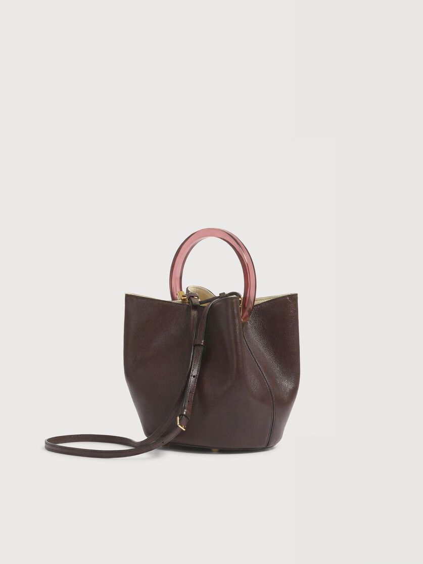 Brown leather Pannier bucket bag, Image 2