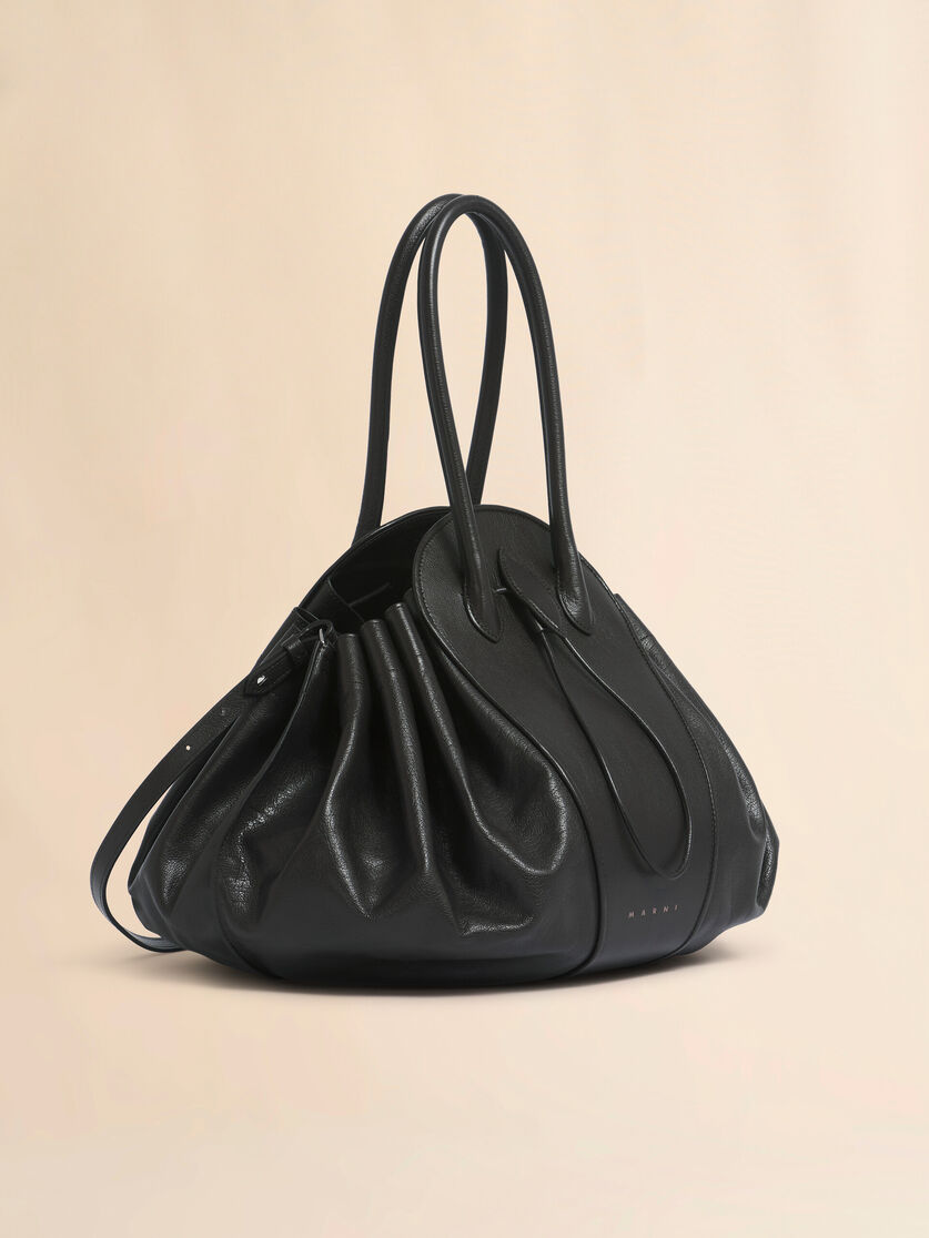 Grand sac Tulipea en cuir marron - Sacs portés épaule - Image 6