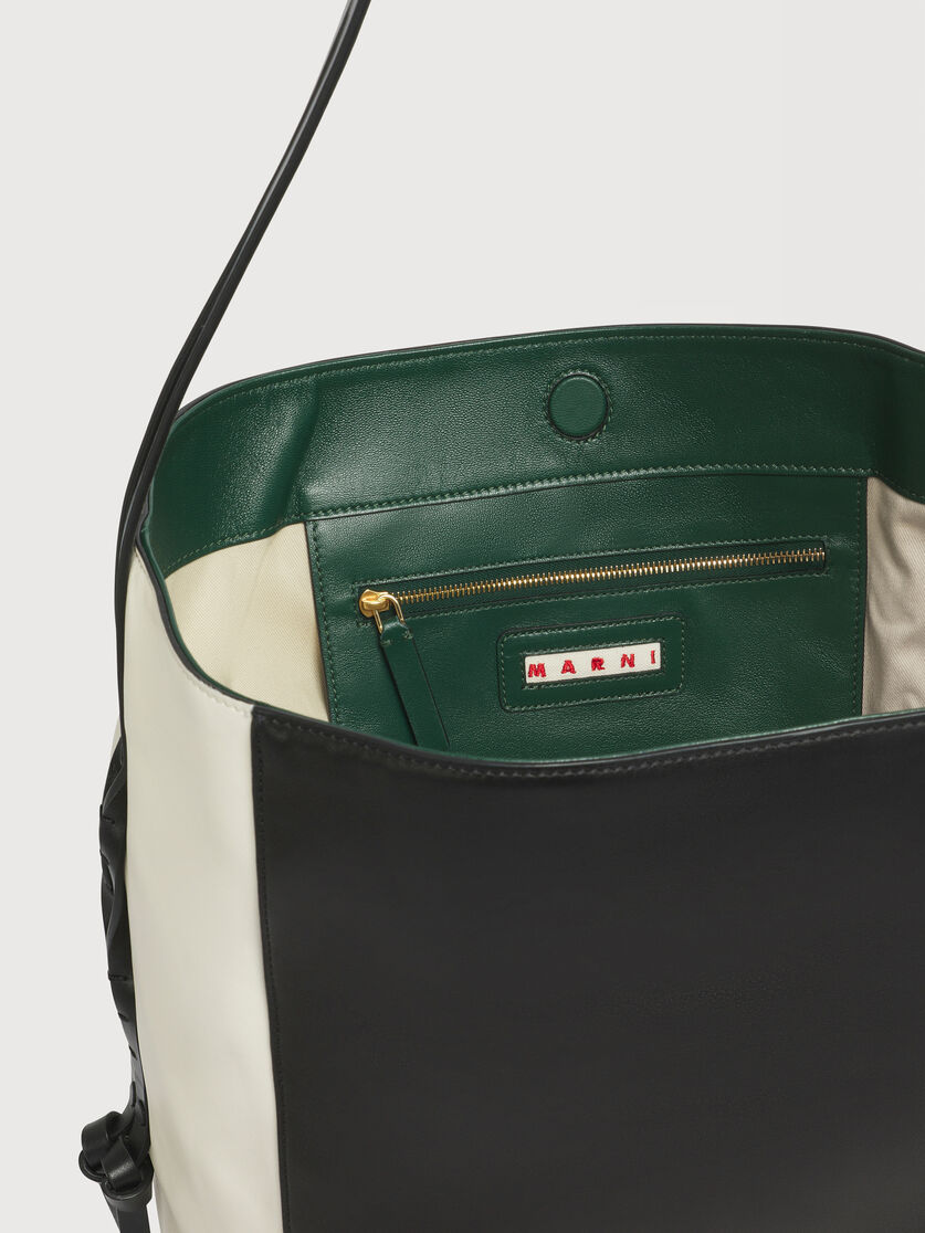 White black and green leather Pod 2.0 large hobo bag, Image 3