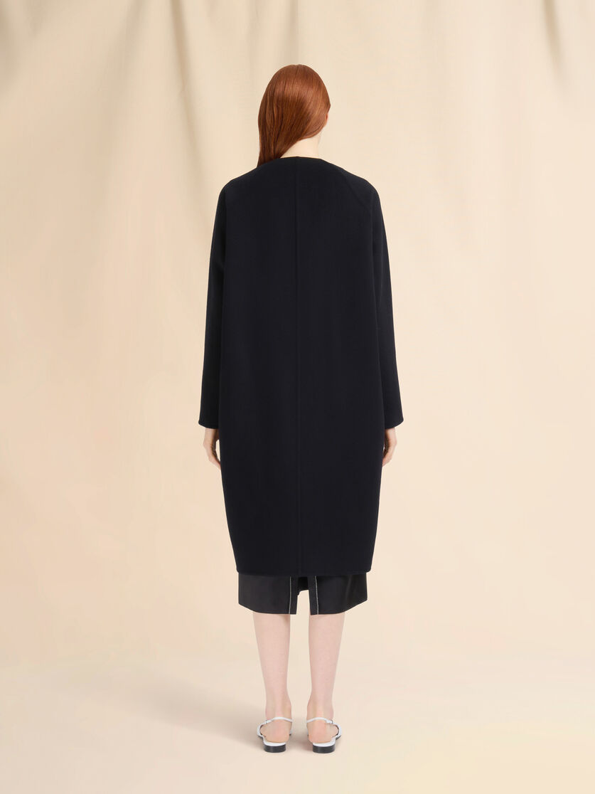 Black felt coat with Marni Symbol - Coats - Image 3