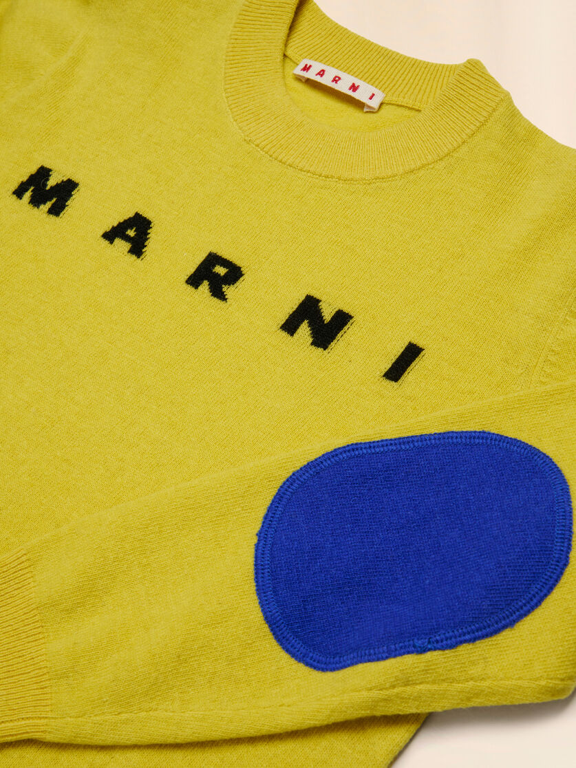 Yellow wool-nylon sweater with contrast hem - Knitwear - Image 4