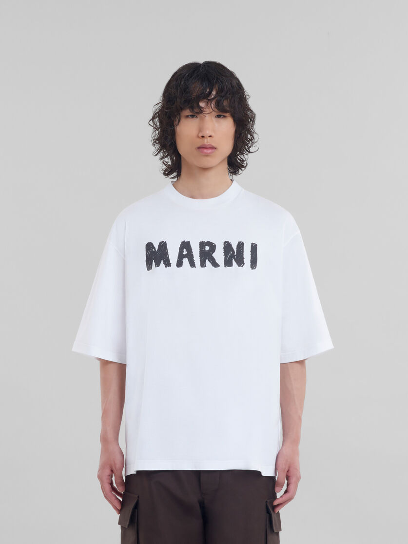ホワイト マルニロゴ付き オーガニックコットン製Tシャツ | Marni