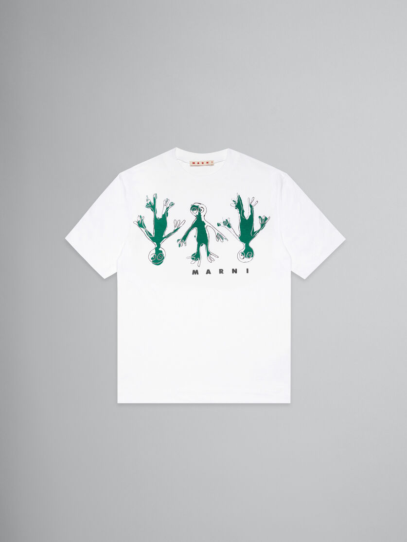 T-shirt blanc avec imprimé Frog - T-shirts - Image 1