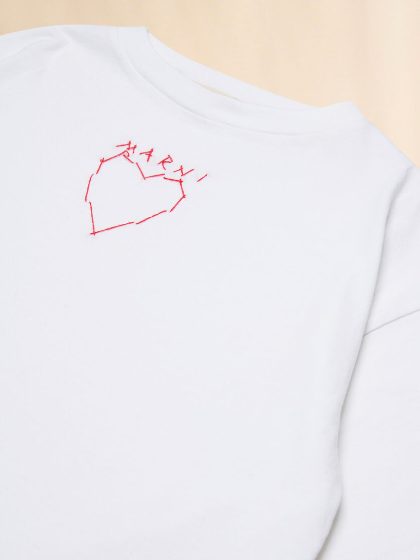 White cotton T-shirt with Marni Mending heart, Image 3