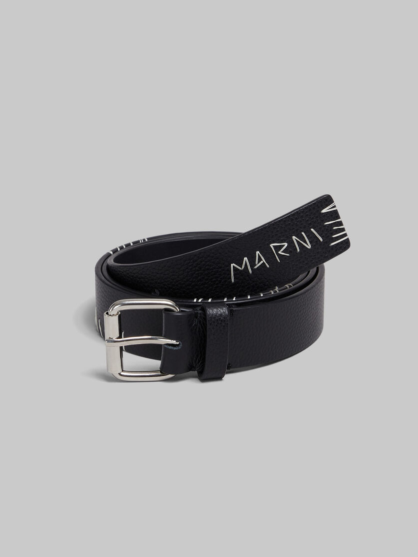 Black leather belt with Marni Mending - Belts - Image 2