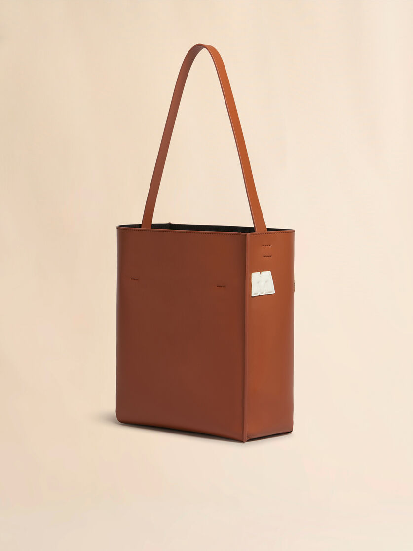 Borsa Hobo Museo Piccola in pelle bianca con applicazioni - Borse shopping - Image 3