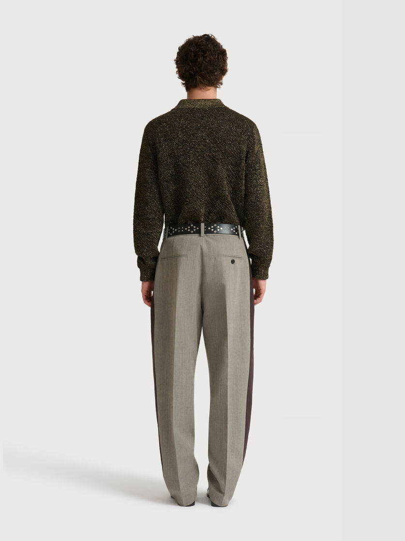 Wool trousers with contrast side bands, Image 4
