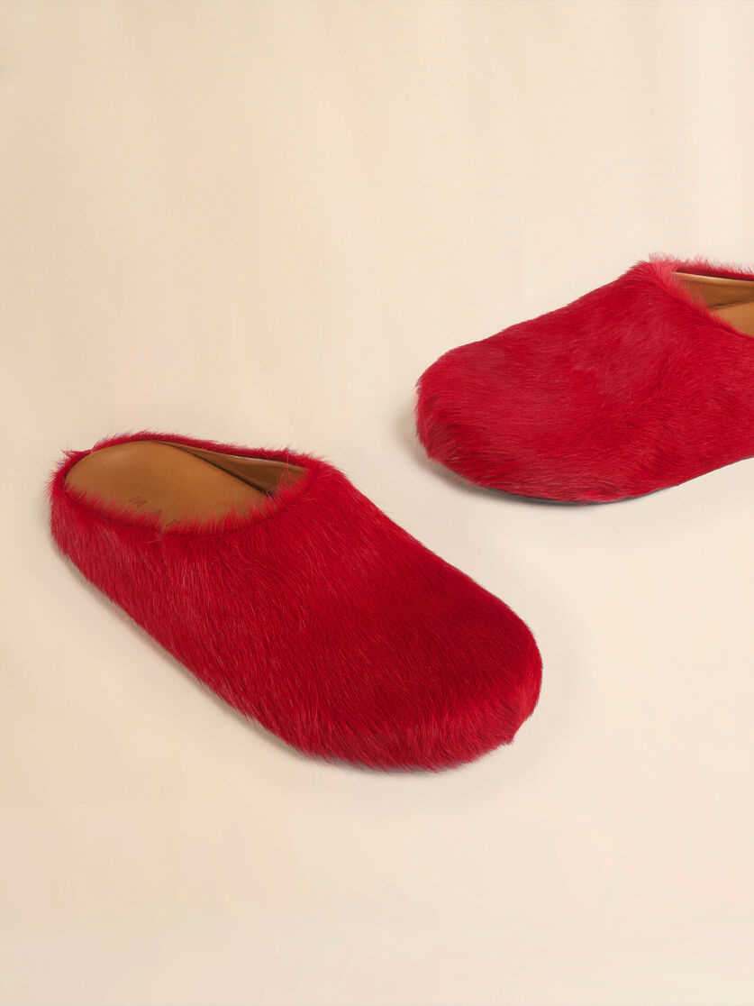 Blue long hair calfskin Fussbett sabot - Clogs - Image 5