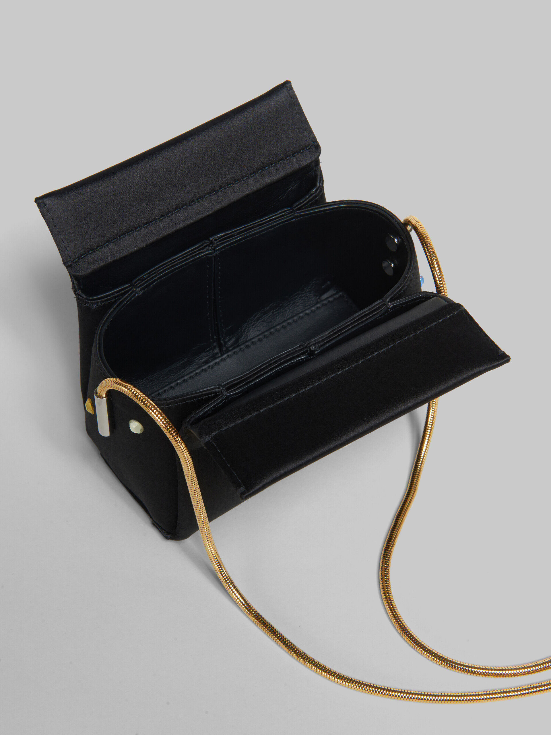 Toggle Mini Bag in black satin | Marni