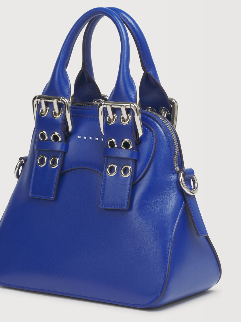 Kleine Belte Tasche aus blauem Leder, Image 5