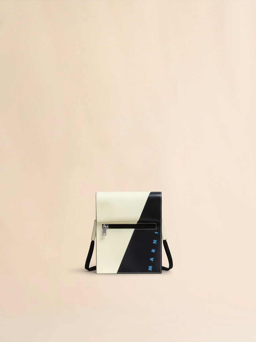 White and black Tribeca pouch with shoelace strap - Shoulder Bag - Image 1