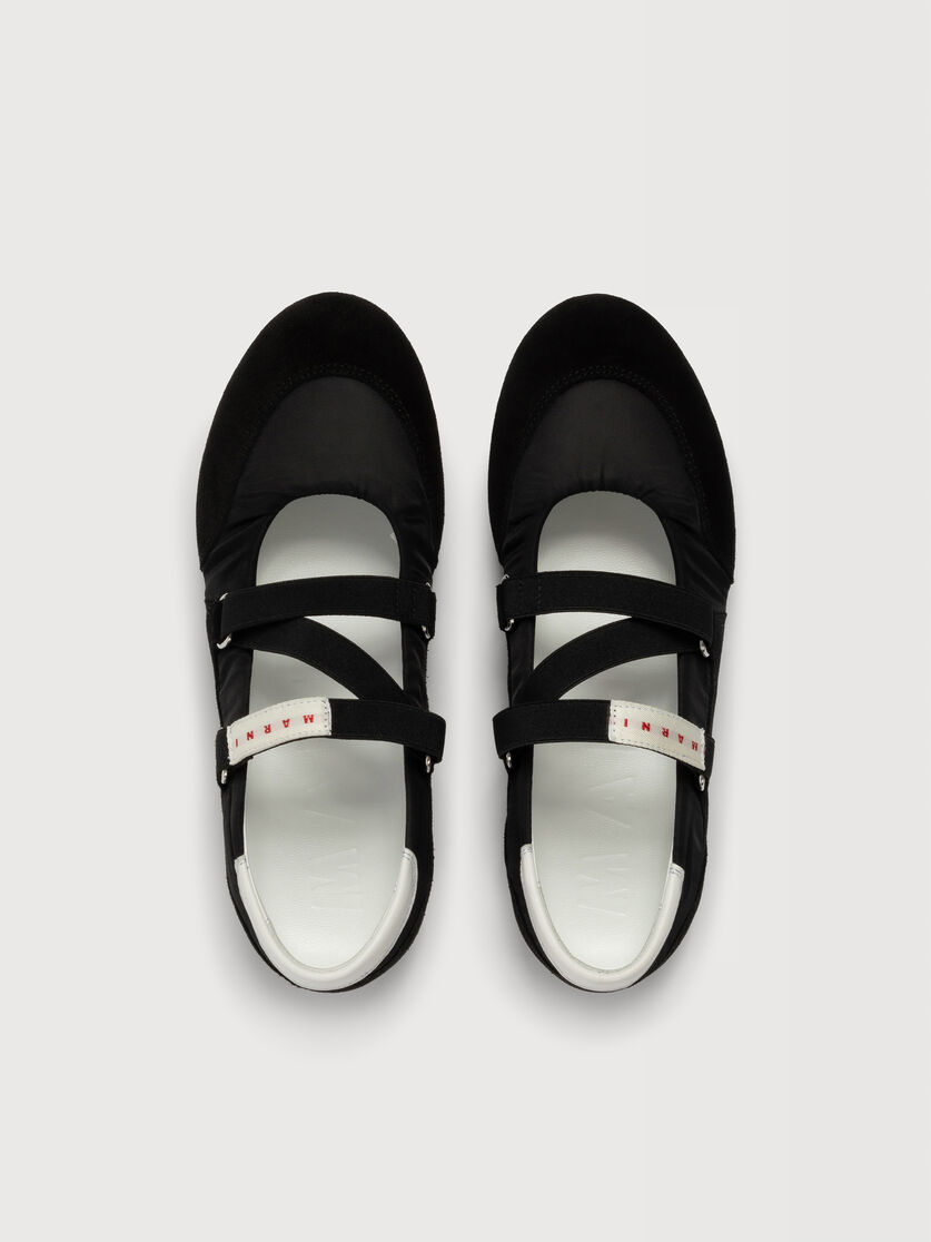 Soccer Retro black ballerina trainers, Image 4