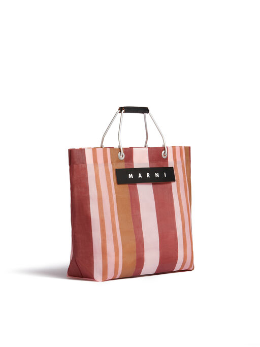 インディアンレッド MARNI MARKET STRIPE BAG - ショッピングバッグ