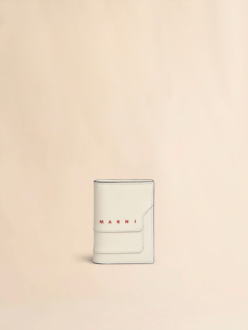 ブルー サフィアーノレザー二つ折りウォレット - 財布 - Image 1