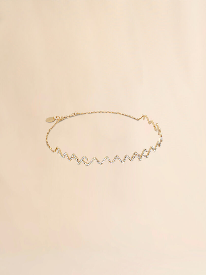 Rhinestone pavé Marni Symbol choker necklace - Necklaces - Image 2