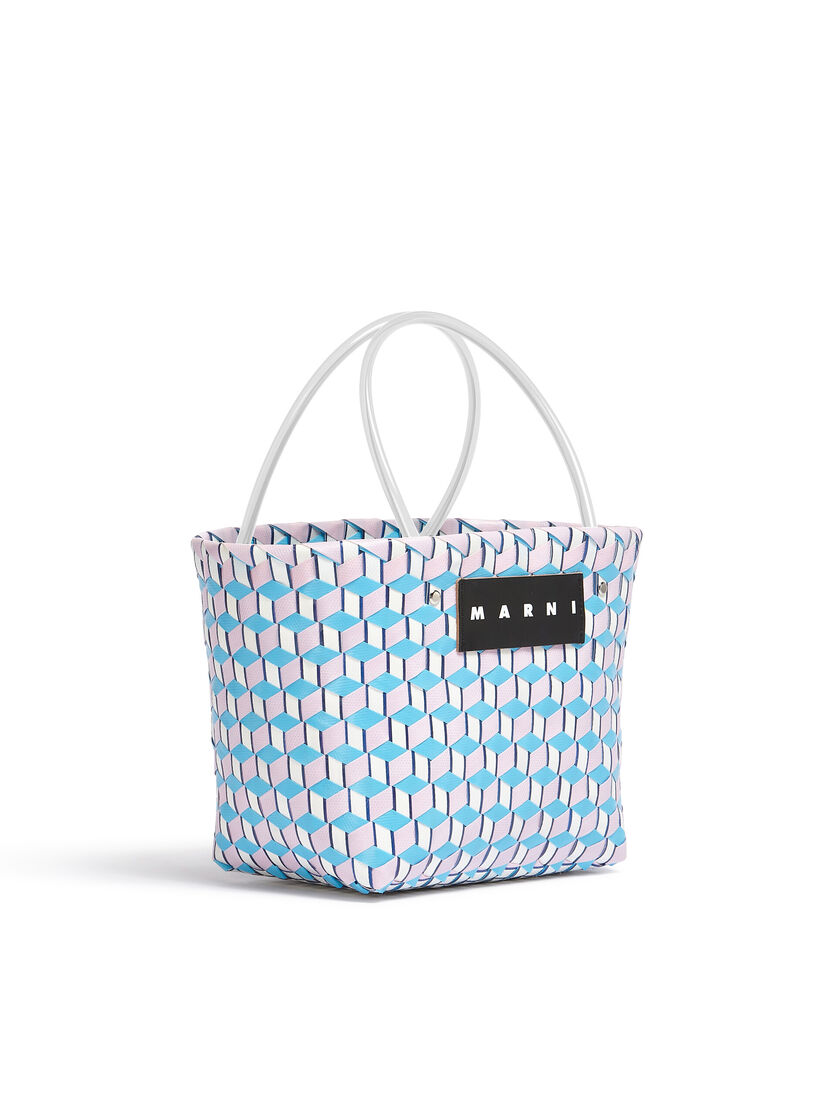 MARNI MARKET 3D BAG in pale blue cube woven material - Shopping Bags - Image 2