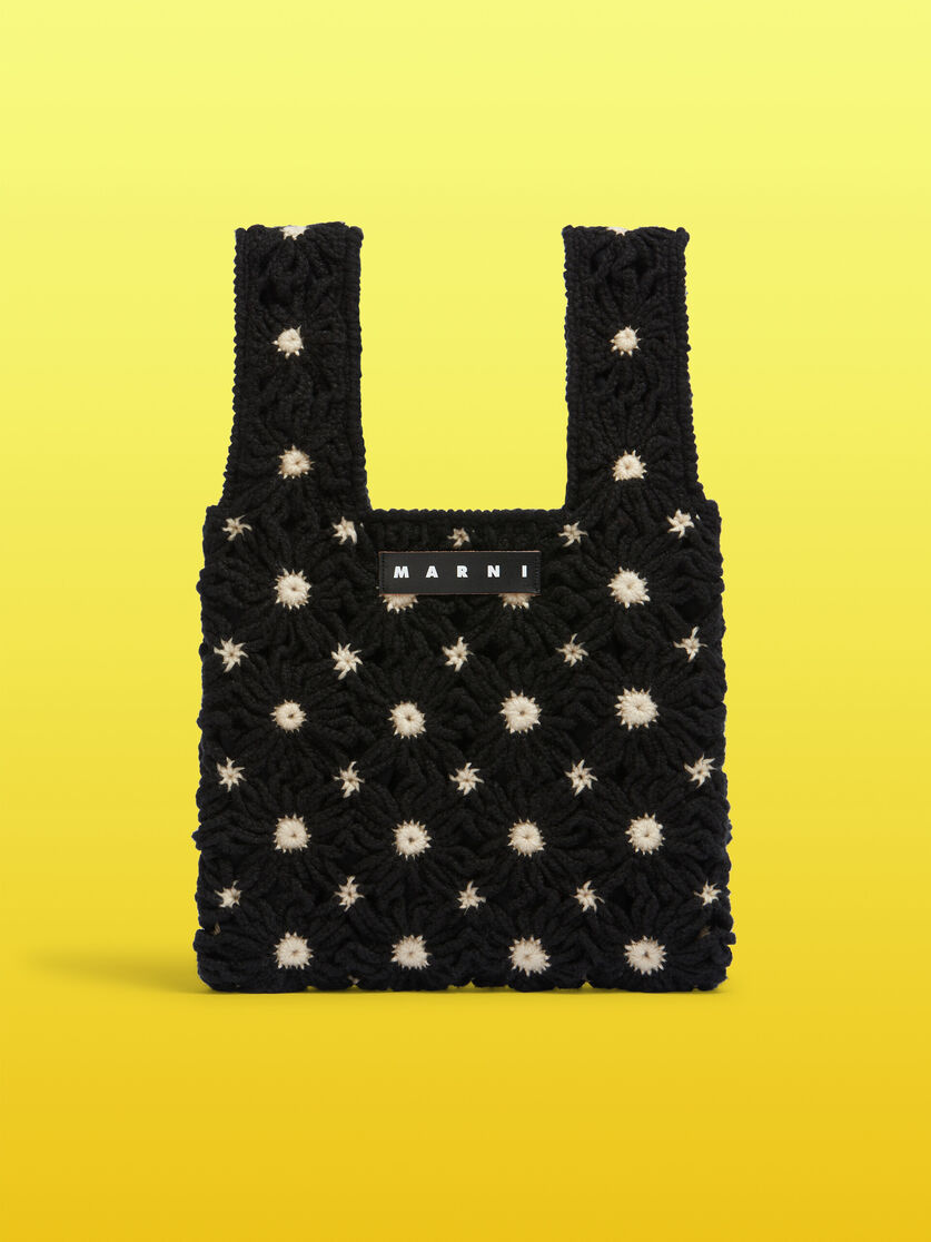 ホワイト ブルー クロシェ製 MARNI MARKET FISHバッグ - ショッピングバッグ - Image 1